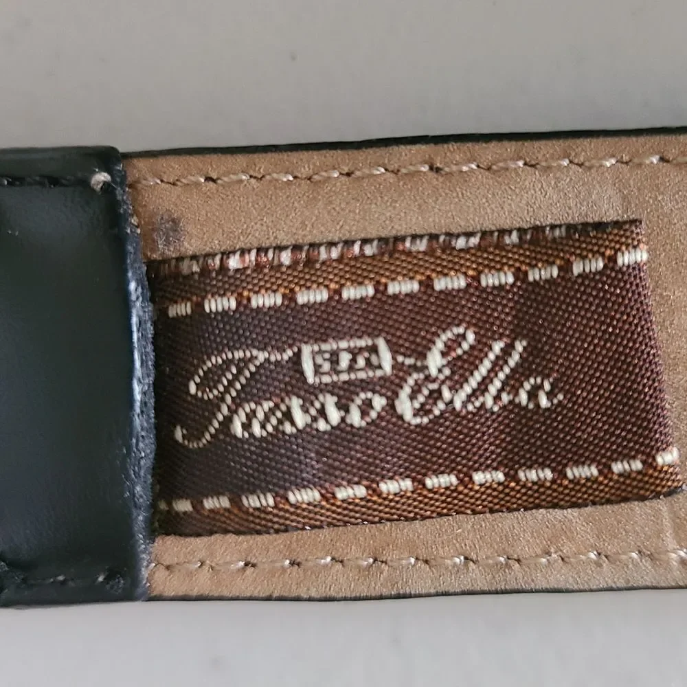 vintage tasso elba black belt with silver hardware
